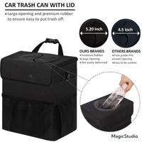 Poubelle de voiture pliable en polyester noir, étanche, 2,2 gallons, anti-fuite, pour rangement et organisation – Vente en gros