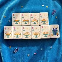 Tuiles de Mahjong en Acrylique à 4 Couches Thème Hanouka, Créatives et Portables, Style Dessin Animé Américain, pour Jeu de Table de Fête - Vente en Gros