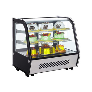 Nuevo enfriador de panadería de vidrio comercial de 120L, Enfriador de <span class=keywords><strong>encimera</strong></span>, Mini refrigerador de exhibición de pasteles - Product Image 1