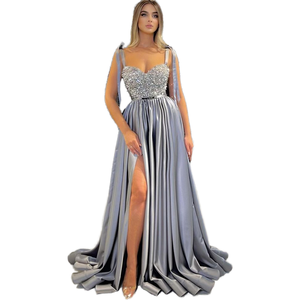 Vestidos de Festa Longos em A-Line com Lantejoulas de Cristal de Qualidade para Pequenas Quantidades, Elegantes para Mulheres, Damas de Honra e Celebridades 2024 - Product Image 1