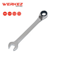 Jeu de clés mixtes à cliquet réversibles de qualité industrielle, finition chromée, 14 mm, métriques, en acier au chrome-vanadium, OEM