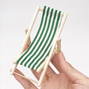 Chaises de plage en bois miniature 1:12, mobilier de scène de <span class=keywords><strong>maison</strong></span>, moulure d'émulsion, décoration pour <span class=keywords><strong>maison</strong></span> de poupée - Product Image 6