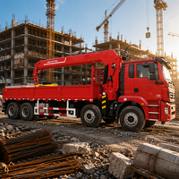 Grue télescopique montée sur camion Qinchang, système de commande hydraulique, hauteur de levage 14,5m/16m, couleur personnalisable pour le projet