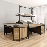 Supermarkt Houten 2 Tier Groente-en Produceren Display Rack Planken/Fruit Bin/Fruit Rack