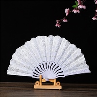Éventail pliant en bambou pour femmes, style chinois, en poudre d'argent, motif Dragon Bone, pour mariage, Nouvel An chinois, mode espagnole