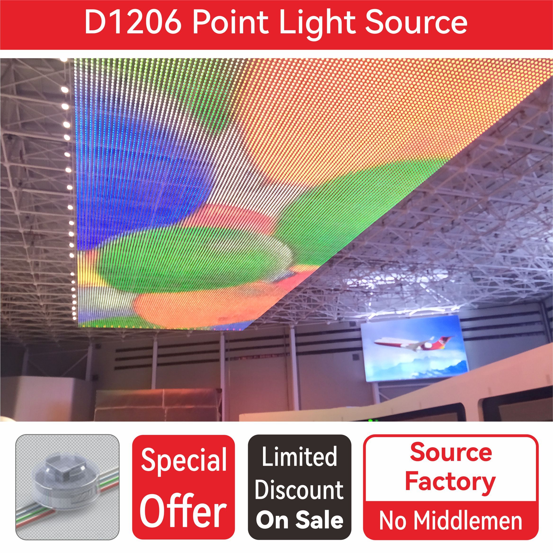 LED Pixel Dot Light Outdoor Waterproof Color Changing Landscape Lighting for Architectural Facade Projection Decoration
