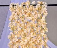 Fleurs de glycine suspendues artificielles, vigne de roses blanches en soie, guirlande de fleurs de glycine pour arche de mariage, fête, jardin, décoration de la maison