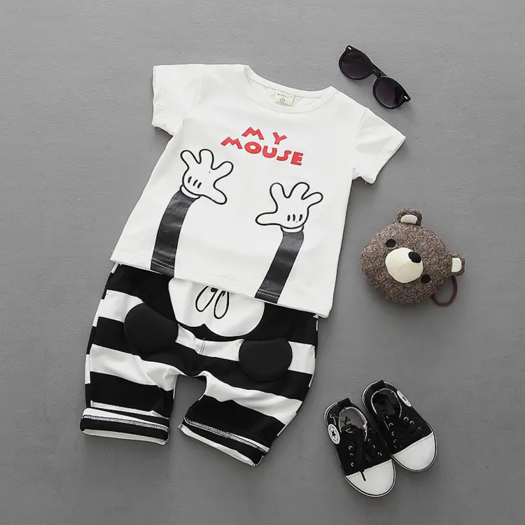 high quality summer mouse boys clothing clothes for baby girl and boy