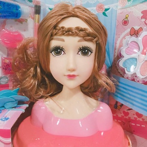 <span class=keywords><strong>Jeu</strong></span> de princesse jouet pour filles, ensemble de beauté mode fille maquillage coiffure en plastique têtes de poupée tressées avec cheveux - Product Image 2