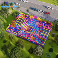Saut coloré plus grande maison de rebond gonflable Slam Dunk avec piscine à balles le parc de trampoline gonflable Big Bounce