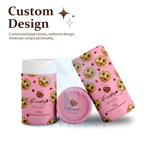 Custom Logo Printing Paper Can Cylinder Chocolate Tea Cereal Biscuit Gift <b>Cardboard</b> Packaging Round Box Snack Cookies Paper <b>Tube</b> - Product Image 1