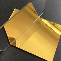 Feuille acrylique rigide OLEG effet miroir doré brillant, découpe laser bidirectionnelle, plastique, palette incluse