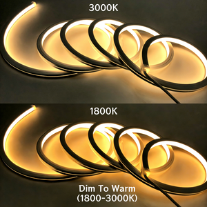 Tira de Luces LED de Neón con Control de Atenuación VR de 1800-3000K, IP68, 24V, Atenuación a Luz Cálida, Resistente a la Lluvia, para Interiores y Exteriores, Vestíbulos de Hoteles, Pasillos - Product Image 1