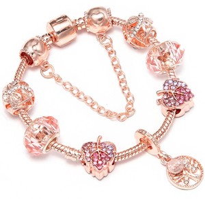 De moda corazón pulsera de oro rosa de las mujeres corona <span class=keywords><strong>pulseras</strong></span> <span class=keywords><strong>para</strong></span> niñas <span class=keywords><strong>adolescentes</strong></span>. - Product Image 3