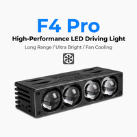 Projecteur LED 4 lentilles à ligne de coupure, faisceau ultra large, 100W, feux de croisement et de route, 12-36V, étanche, fixation sur grille
