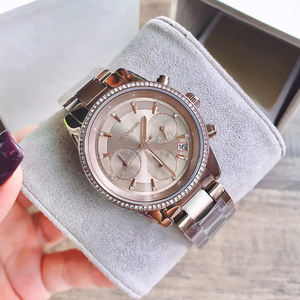 Reloj de Pulsera <span class=keywords><strong>para</strong></span> Mujer con Cronógrafo, Esfera Dorada, Bisel de Cristal, Pantalla Analógica de Cuarzo, Ventana de Fecha, Reloj de Acero Inoxidable - Product Image 5