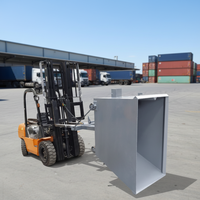 Bac à déchets industriel auto-basculant robuste Q235B pour chariot élévateur, conteneur à déchets personnalisable, bac basculant mobile