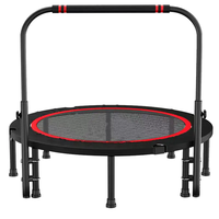 Trampolín de Salto Ajustable en Altura de 48 Pulgadas, Mini Trampolín con Asa para Adultos y Niños, Ejercicio Aeróbico en Interiores, Cardio