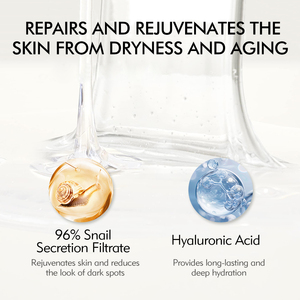 Disunie Smooth Snail Face Serum 96% Snail Secretion Filtrate Ácido hialurónico Calmante Reparación de la piel dañada Manchas oscuras Suero para la piel - Product Image 4