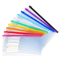 Pochettes pliables en plastique transparent format A6 avec fermeture éclair, idéales pour étuis à crayons et rangement de documents en vrac