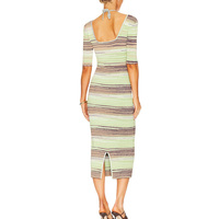 OLAESA Robes tricotées pour femmes Robe multi-élégante en tricot extensible à demi-manches Robe midi en tricot Robe d'été à licou