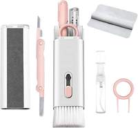 Kit de nettoyage multifonctionnel 7 en 1 populaire pour clavier d'ordinateur, électronique et écran de smartphone, avec spray nettoyant et brosse