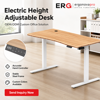 Bureau électrique moderne ergonomique réglable en hauteur OEM ODM avec commande manuelle à mémoire et plateau en bois