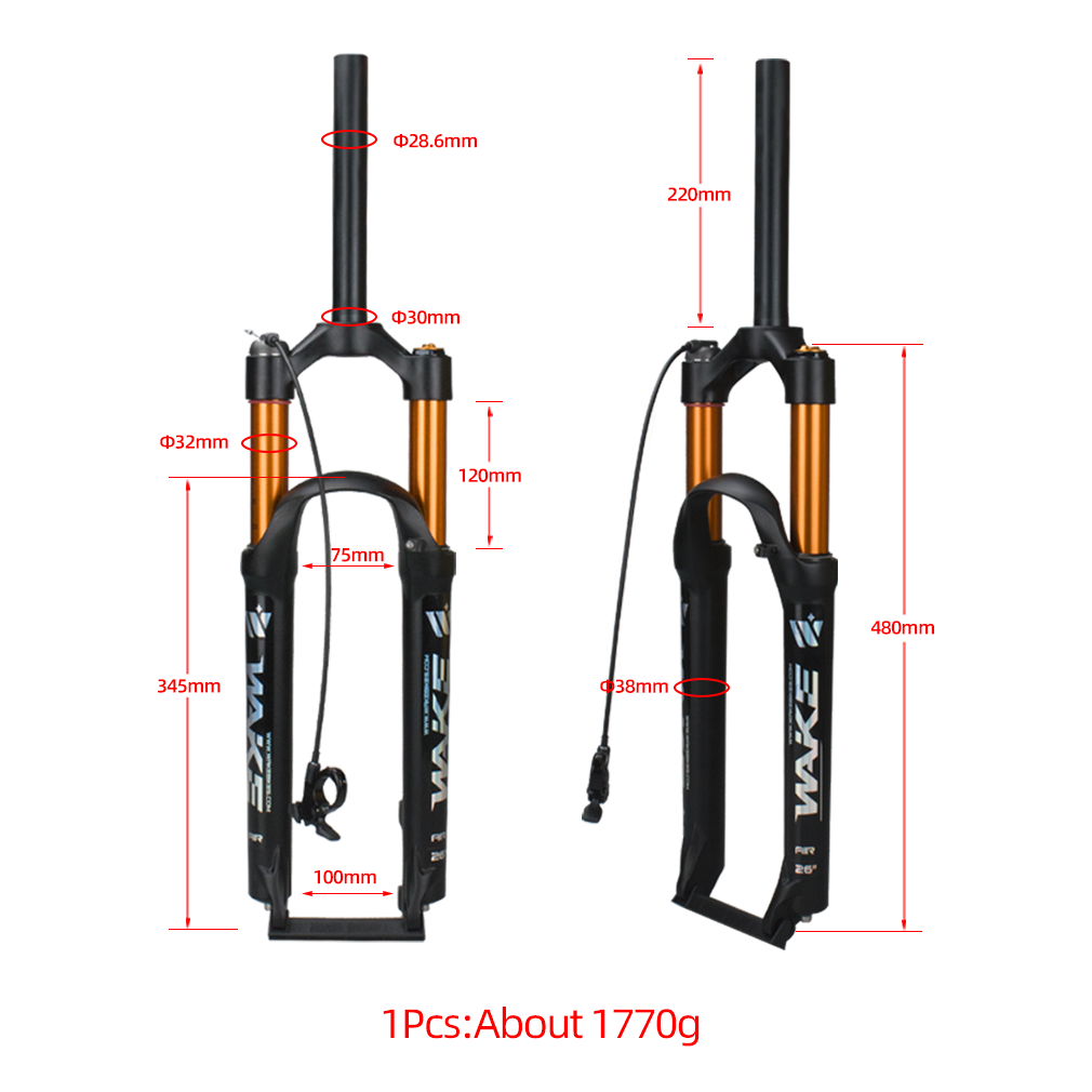 MTB Front Fork - 26/27.5/29 inch Wheel Compatibility for Mountain Bikes - Fork leg detail