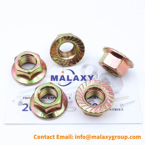 Tuerca de brida hexagonal dentada Malaxy DIN 6923 con cabeza hexagonal y acabado de zinc endurecido, tuercas hexagonales de seguridad con brida dentada - Product Image 3