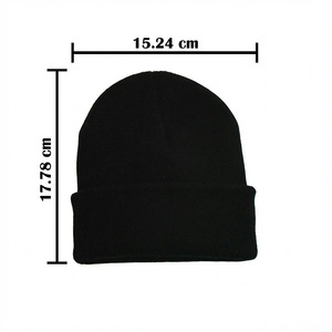 Children's Knitted Beanie Solid Color Warm Wool Hat Unisex Winter Hat With Custom Embroidered Logo Casual Style 54-56CM - Product Image 5