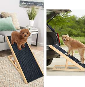 Rampa ajustable de madera para <span class=keywords><strong>perros</strong></span> y mascotas, cómoda alfombra plegable antideslizante, <span class=keywords><strong>escalera</strong></span> de escalada plegable para cama de coche, transportadores de mascotas - Product Image 6