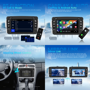 Podofo pour <span class=keywords><strong>Mercedes</strong></span>-Benz CLK/Classe E/Classe C, autoradio Android 7 pouces, <span class=keywords><strong>4</strong></span>+64, CarPlay/Android Auto sans fil, GPS/WiFi, écran IPS, ODM - Product Image 2