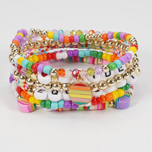 Pulseras de Cuentas de Moda, Pulseras Elásticas de Cuentas de Arcilla Coloridas, Set de Regalo Pride Equality Love Wins, Hecho en China - Product Image 4