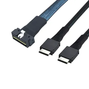 Cable adaptador PCI-E Ultraport Slimline SAS 4.0 LP de perfil bajo SFF-8654 Dual 2X OCulink 8611 <span class=keywords><strong>4i</strong></span> de 38 pines con cobre estañado para computadora - Product Image 1