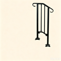 Direkt vom Hersteller: Verzinktes Stahl-Doppelsäulen-Treppengeländer, 1/2-Stufen-Design, Park-Handlauf, Modern Minimalistisch, Bodenmontiert