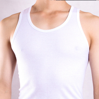 2025 obral besar rompi katun putih pria Tank Top olahraga Gym desain Ribbed dengan dekorasi manik-manik kancing lencana bernapas