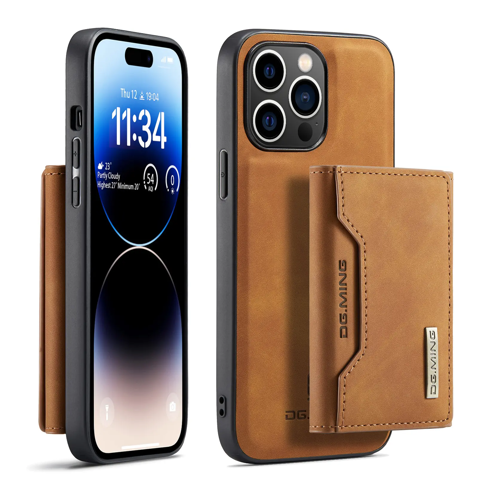 Cartera de alta calidad con función PU de lujo de cuero magnético Smartphone funda para teléfono móvil con tarjetero para Iphone