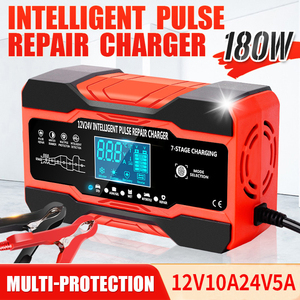 Cargador de Batería Inteligente de Pulso de <span class=keywords><strong>12V</strong></span>/10A 24V/<span class=keywords><strong>5A</strong></span> para Automóvil y Motocicleta, Kits Interiores Multifunción - Product Image 3