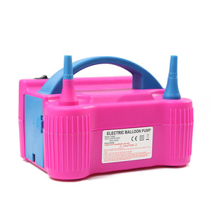 Portable Balloon Air Pump Dual Nozzle Fushia Rose Red Electric Balloon Blower Pump