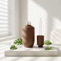 Bouteilles en verre coloré de 30ml avec compte-gouttes cosmétique à épaulement plat, emballage de soins de la peau aux huiles essentielles recyclables pour diffuseur de lotion