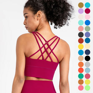 Nuevo Sujetador de yoga Fitness Active Wear Logotipo personalizable Diseño de cuello cuadrado Sujetador de yoga con tiras cruzadas en la espalda - Product Image 1