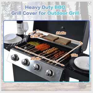 Parrilla de gas butano negra de 4 quemadores con dispositivo de seguridad contra llamas para exteriores, ideal para barbacoas y fiestas. - Product Image 4
