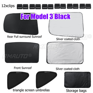 4/6 Piezas para Tesla Model 3 / Model Y 2021, Parasoles Delanteros y Traseros para Techo Solar, Red de Sombreado para Techo de Vidrio - Product Image 6