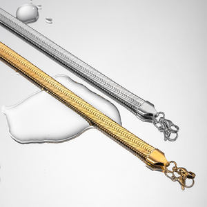 Collar Unisex de Cadena de Eslabones Estilo Espiga Clásica con Patrón de Serpiente, Chapado en Oro de 18K y Acero Inoxidable, de 3mm-6mm - Product Image 3