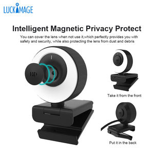 Webcam USB, Caméra de Conférence Vidéo Auto Focus, Caméra Streaming en Direct 1080P, Webcam avec Anneau Lumineux pour YouTube - Product Image 5