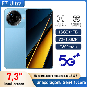 F7 Siêu 5G 16GB + 1TB + 108MP Deca Core CPU 108MP Phía Sau Máy Ảnh HD <span class=keywords><strong>Android</strong></span> 15 Toàn Cầu Bán Buôn Lưu Trữ Lớn Cho Mạnh Mẽ Nhiếp Ảnh - Product Image 2