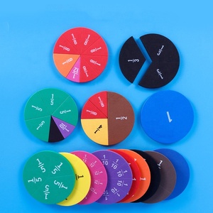 Azulejos y círculos de fracciones magnéticas Manipuladores de matemáticas de escuela primaria Productos de goma para enseñar fracciones - Product Image 1
