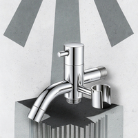Robinet mural multifonction moderne en alliage de zinc avec double sortie, support de douche chromé, robinet de salle de bain OEM pour machine à laver