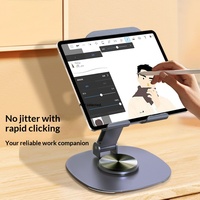 Support de téléphone portable et d'ordinateur portable BUSTYLE personnalisé, entièrement métallique, rotatif à 360°, pliable, pour bureau, streaming en direct et enregistrement vidéo