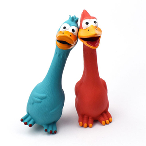 Giocattolo di masticazione del cane di pollo cigolante all'ingrosso dei giocattoli del lattice naturale del cane da compagnia di alta qualità - Product Image 4